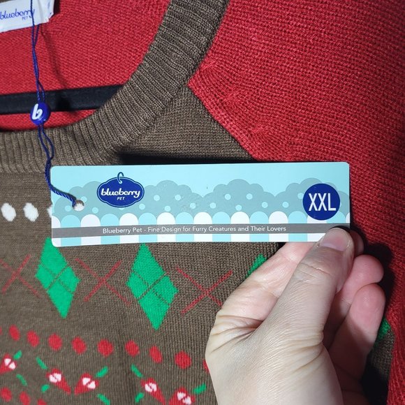 NWT Blueberry Pet Fair Isle Holiday Christmas Sweater Size XXL Ugly Party - Picture 4 of 9